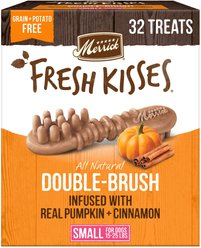 Merrick Fresh Kisses Real Pumpkin & Cinnamon Natural Small Breed Dog Dental Treats, 32 count