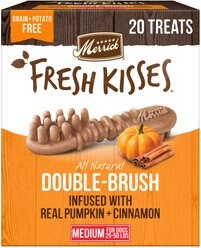 Merrick Fresh Kisses Real Pumpkin & Cinnamon Medium Breed Dog Dental Treats, 20 count