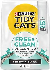 Tidy Cats Free & Clean Non-Clumping Unscented Cat Litter, 40-lb bag