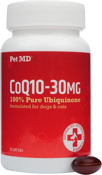 Pet MD CoQ10-30MG 100% Pure Ubiquinone Cat & Dog Supplement, 30 Count slide 1 of 7