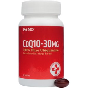 Pet MD CoQ10-30MG 100% Pure Ubiquinone Cat & Dog Supplement, 30 Count