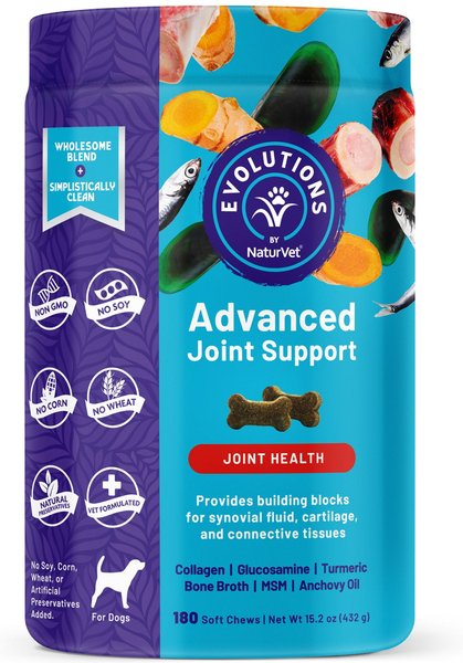 NaturVet Evolutions Advanced Joint Soft Chews Dog Supplement