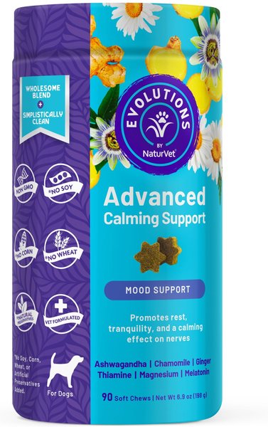 NaturVet Evolutions Advanced Calming Soft Chews Dog Supplement, 90 count slide 1 of 7