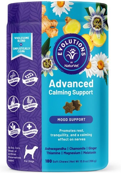 NaturVet Evolutions Advanced Calming Soft Chews Dog Supplement
