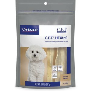 Virbac C.E.T. HEXtra Dental Chews for Dogs, under 11-lbs, 30 count