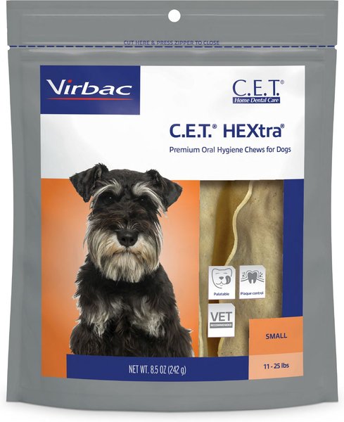 Virbac C.E.T. HEXtra Dental Chews for Medium Dogs, 11-25 lbs, 30 count slide 1 of 9