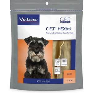 Virbac C.E.T. HEXtra Dental Chews for Medium Dogs, 11-25 lbs, 30 count