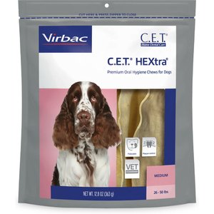 Virbac C.E.T. HEXtra Dental Chews for Large Dogs, 26-50 lbs, 12.8-oz bag