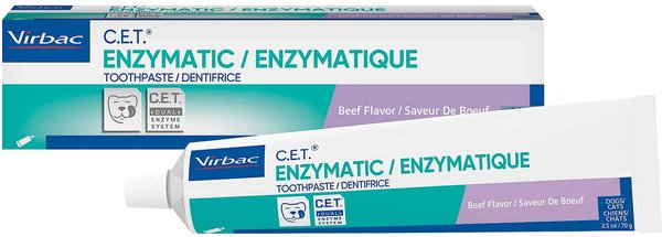 Virbac C.E.T. Enzymatic Beef Flavor Dog & Cat Toothpaste, 2.5-oz tube slide 1 of 7