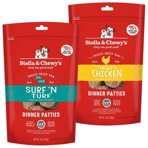 Stella & Chewy's Surf 'N Turf + Chicken Dinner Patties Freeze-Dried Dog Food