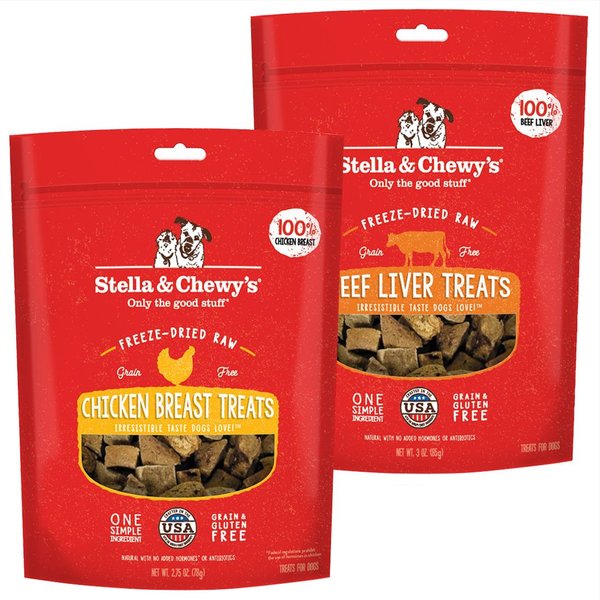 Stella & Chewy's Chicken Breast + Beef Liver Freeze-Dried Dog Treats slide 1 of 7