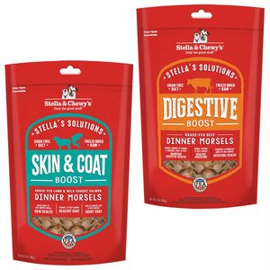 Stella & Chewy's Stella's Solutions Skin & Coat Lamb & Salmon + Digestive Boost Beef Freeze-Dried Dog Food