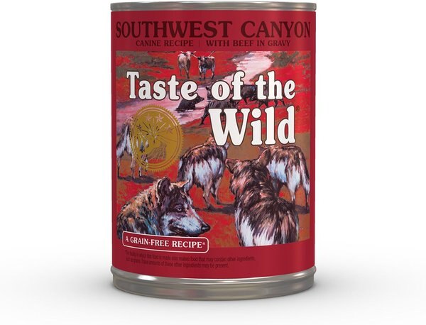 Taste of the Wild Southwest Canyon Canine Recipe with Beef in Gravy Canned Dog Food, 13.2-oz, case of 12 slide 1 of 6