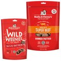 Stella & Chewy's Wild Weenies Bac'n Me Crazy + Stella's Super Beef Dinner Patties Freeze-Dried Dog Food