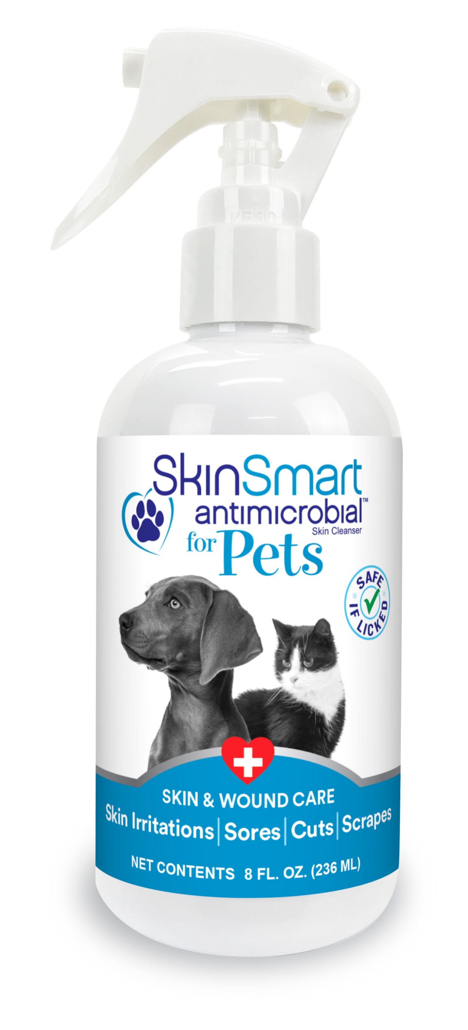 SKINSMART Antimicrobial Skin & Wound Care Cat & Dog Spray, 8oz bottle