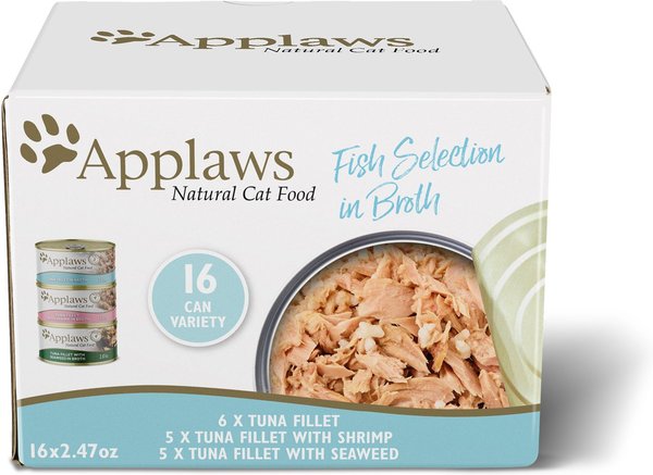Applaws Fish Selection in Broth Variety Pack Wet Cat Food, 2.47-oz can, case of 16 slide 1 of 7