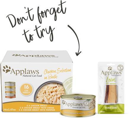 Show full view: Applaws Fish Selection in Broth Variety Pack Wet Cat Food, 2.47-oz can, case of 16 slide 5 of 9