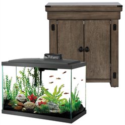 Flipper by Ollie & Hutch Neptune Fish Aquarium Stand, 20-gal + Aqueon LED Aquarium Starter Kit, 20-gal