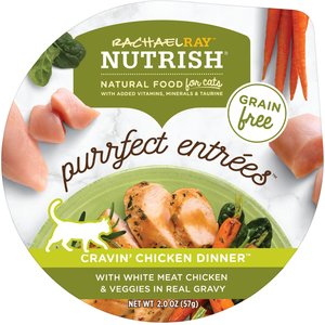 Rachael Ray Nutrish Purrfect Entrees Grain-Free Cravin' Chicken Dinner with White Meat Chicken & Veggies in Real Gravy Wet Cat Food, 2-oz, case of 12