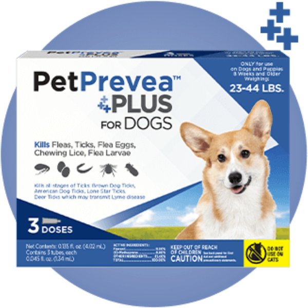 PetPrevea Plus Spot Treatment for Dogs, 23-44-lbs, 3 Doses (3-mos. supply) slide 1 of 1