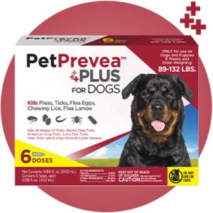 PetPrevea Plus Spot Treatment for Dogs, 89-132-lbs, 6 Doses (6-mos. supply)