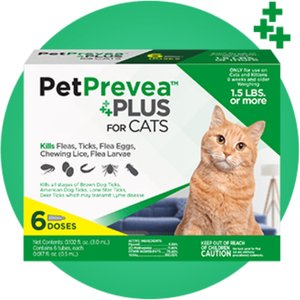 PetPrevea Plus Spot Treatment for Cats, 1.5-lbs +, 6 Doses (6-mos. supply)