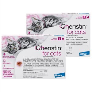 Cheristin Flea Spot Treatment for Cats, over 1.8 lbs, 6 Doses (6-mos. Supply)
