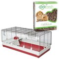 MidWest Wabbitat Deluxe Rabbit Home, 47.1-in + Carefresh Small Animal Bedding, Natural, 60-L
