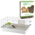 FERPLAST CAVIE 80豚鼠笼，灰色 +小心小动物床上用品，自然，60-l