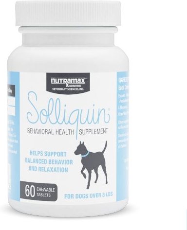 Nutramax Solliquin Chicken Flavored Chewable Tablets Calming Supplement for Dogs, 60 count slide 1 of 3