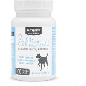 Nutramax Solliquin Chewable Tablets Calming Behavioral Health Supplement for Dogs, 60 count