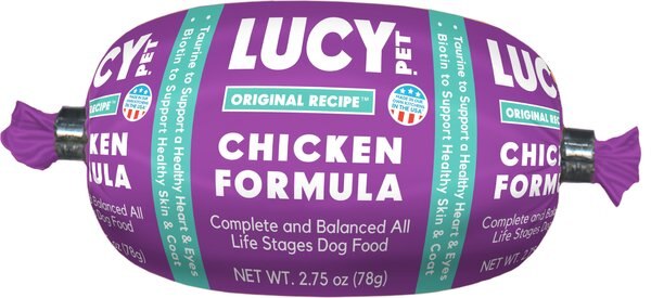 Lucy Pet Chicken Formula Dog Food Roll, 2.75oz roll, 36 count