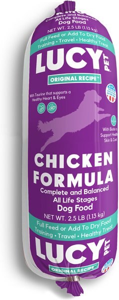 LUCY PET PRODUCTS Chicken Formula Dog Wet Food, 2.5lb roll, 1 count