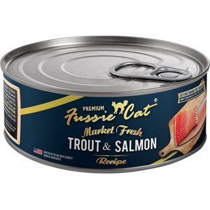 Fussie Cat Market Fresh Trout & Salmon Wet Cat Food, 5.5-oz can, case of 24