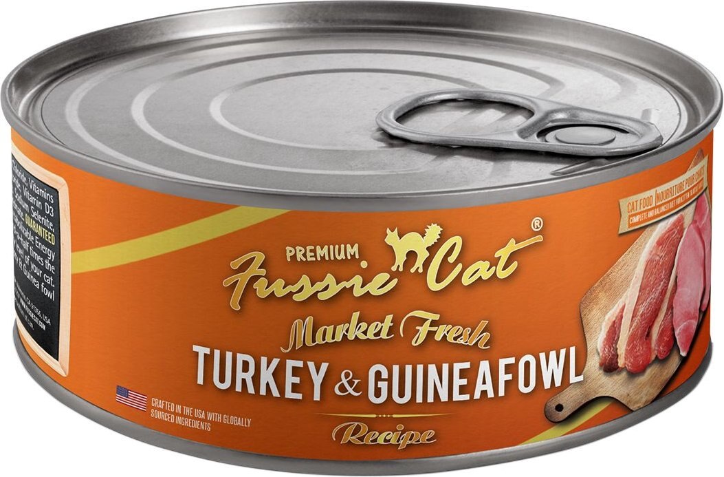 Fussie Cat Market Fresh Turkey & Guineafowl Wet Cat Food, 5.5-oz can, case of 24