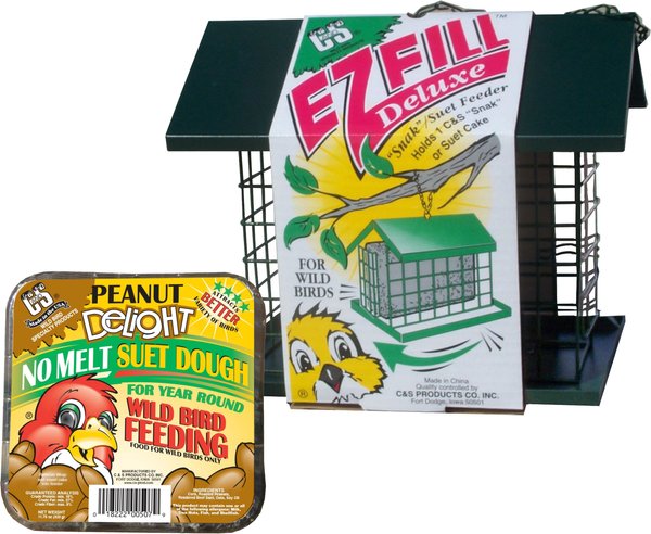 C&S Peanut Delight Food, 11.75-oz tray + EZ Fill Deluxe Snak & Suet Wild Bird Feeder slide 1 of 5