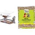 PetFusion Tranquility Window Feeder + Wild Delight Deck, Porch N' Patio Wild Bird Food, 5-lb bag