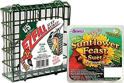 C&S Ez Fill Suet Basket Feeder + Brown's Garden Chic! Wild Bird Food, 11-oz tray