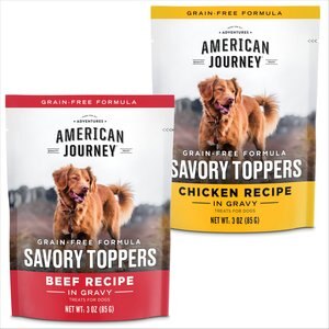 American Journey Savory Toppers Beef Recipe in Gravy + Chicken Recipe in Gravy Dog Food Topper