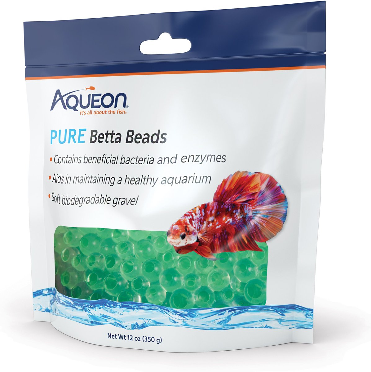 AQUEON PURE Betta Beads Aquarium Water Care, Green, 1 pouch