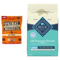 Blue Buffalo Life Protection Formula Fish & Brown Rice Dry Food + Primal Beef Formula Freeze-Dried Dog Food