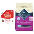 Blue Buffalo Life Protection Formula Senior Chicken & Brown Rice Dry Food + Stella & Chewy's Marie's Magical Dinner Dust Bacon Freeze-Dried Dog Food Topper