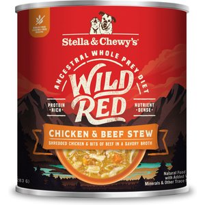 Stella & Chewy's Wild Red Grain-Free Chicken & Beef Stew Wet Dog Food, 10-oz can, case of 6, bundle of 2