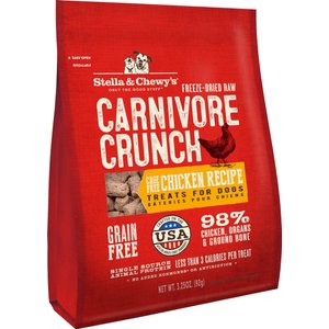 Stella & Chewy's Carnivore Crunch Cage-Free Chicken Recipe Freeze-Dried Raw Dog Treats, 3.25-oz bag, bundle of 2