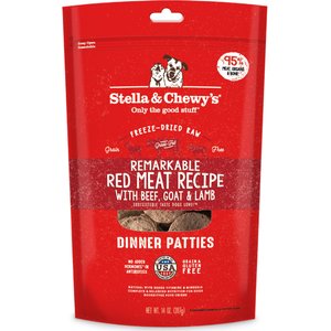 Stella & Chewy's Remarkable Red Meat Recipe Dinner Patties Freeze-Dried Raw Dog Food, 14-oz bag, bundle of 2