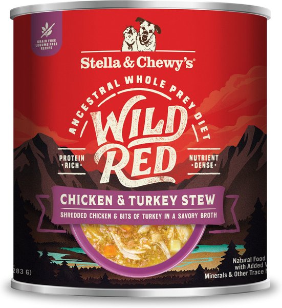 Stella Chewy s Wild Red Grain Free Chicken Turkey Stew Wet Dog Food