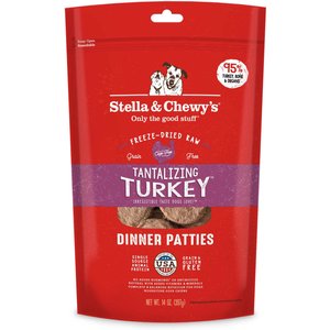 Stella & Chewy's Tantalizing Turkey Dinner Patties Freeze-Dried Raw Dog Food, 14-oz bag, bundle of 2