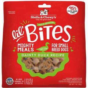 Stella & Chewy's Lil' Bites Dainty Duck Recipe Small Breed Freeze-Dried Raw Dog Food, 7-oz bag, bundle of 2