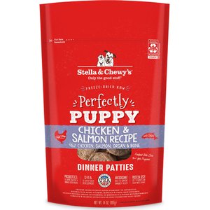 Stella & Chewy's Perfectly Puppy Chicken & Salmon Dinner Patties Freeze-Dried Raw Dog Food, 14-oz bag, bundle of 2