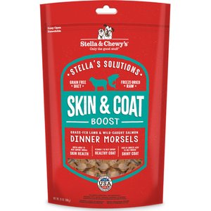 Stella & Chewy's Stella's Solutions Skin & Coat Boost Freeze-Dried Raw Grass-Fed Lamb & Wild-Caught Salmon Dinner Morsels Dog Food, 13-oz bag, bundle of 2